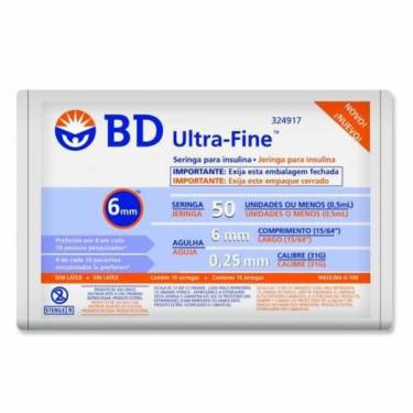 Imagem de Seringa de insulina bd ultra-fine 6MM 50UI 10 unidades