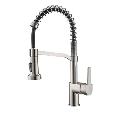 Imagem de Torneira de cozinha de latão 360 graus giratório pull-out torneira de cozinha quente e frio torneira de água misturador de pia de cozinha preto, A10134N, China