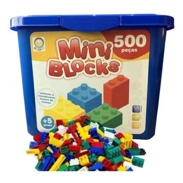 Imagem de Super Kit Blocos De Montar 500-Peças Na Caixa Grande Mini Blocks-Kitst