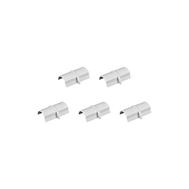 Imagem de D-Line Conector de canal de corrida de cabo médio, para uso com capa de cabo de 3 cm (L) x 1,5 cm (A) - pacote com 5, branco