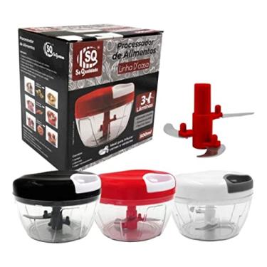Imagem de Mini Multiprocessador Triturador Manual 3 Lâminas Inox Alho 500 ML