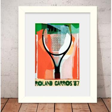 Imagem de Quadro Roland Garros Tênis 56x46cm Vidro + Paspatur W2834