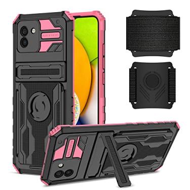 Imagem de Hee Hee Smile Capa de telefone esportiva destacável com alça de pulso para Moto G Power 2021 3 em 1 capa traseira de telefone à prova de choque rosa
