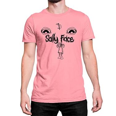 Imagem de Camiseta T-Shirt Horror Face Terror Sally Game Algodão Cor:Rosa;Tamanho:GG