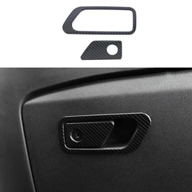 Imagem de Xodouhi Para Ford Explorer 2020 2021 2022 caixa de armazenamento de fibra de carbono capa de alça de decoração de interiores de carro adesivo 2 peças