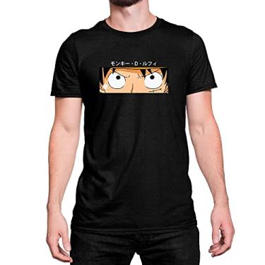 Imagem de Camiseta T-Shirt Monkey D. Luffy One Piece Algodão Cor:Preto;Tamanho:G