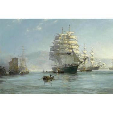 Imagem de Porto Chinês de Montague Dawson, 60 x 89 cm, Tela Canvas Para Quadro