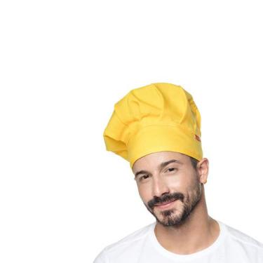 Imagem de Chapeu De Cozinheiro Amarelo Chef Touca Unissex Ajustavel - Du Chef