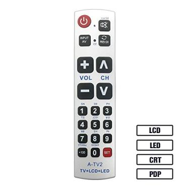 Imagem de Controle remoto universal LuckyStar A-TV2, configuração inicial para Lg, Vizio, Sharp, Zenith, Panasonic, Philips, RCA - Coloque a bateria para funcionar, sem necessidade de programa