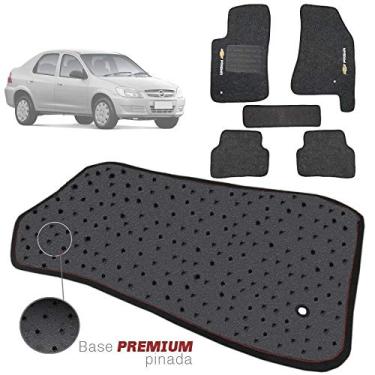Imagem de Jogo de Tapete Carpete Pinado Compatível Com Prisma 2006 07 08 09 10 11 12 Impermeável Lavável Logo Bordado 5 Peças