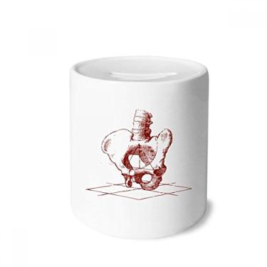 Imagem de DIYthinker Esboço de esqueleto humano, caixa de dinheiro de cerâmica, porta-moedas, presente de cofrinho