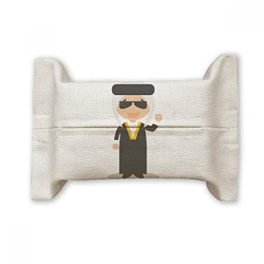 Imagem de Óculos de sol branco com desenho do Iraque e capa de papel para lenços faciais, bolsa de linho de algodão