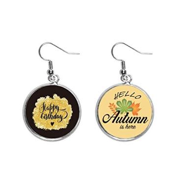 Imagem de Brinco de folha de outono com contorno de orelha inglesa de aniversário