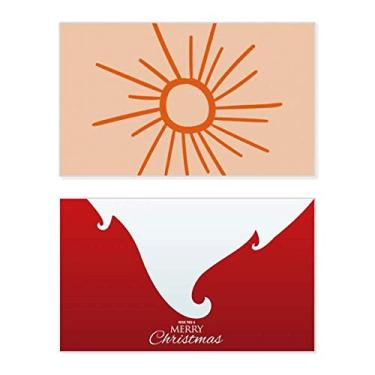 Imagem de Pintura à mão Sunshine Sun Orange Holiday Merry Christmas Cartões de parabéns Mensagem de Natal