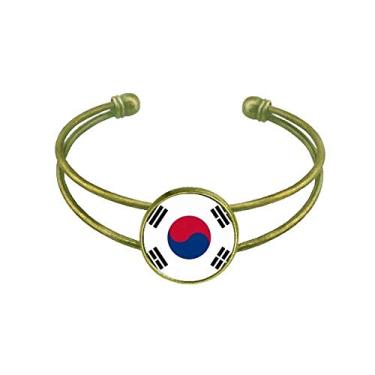 Imagem de Bracelete retrô com a bandeira nacional da Coreia do Sul da Ásia Country