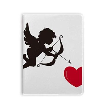 Imagem de Caderno com estampa de coração vermelho anjo cupido capa de goma Diário capa macia
