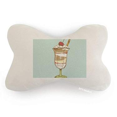 Imagem de DIYthinker Almofada para decoração de pescoço com cereja chocolate cann sorvete, almofada para apoio de cabeça