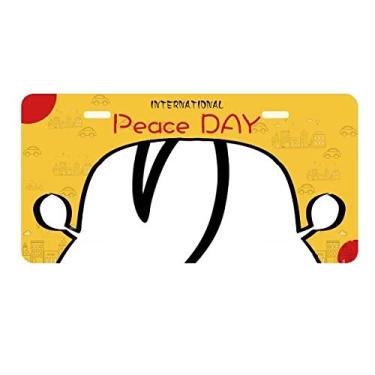 Imagem de DIYthinker Placa de licença do personagem japonês Hiragana RI Decoração de carro Dia da Paz