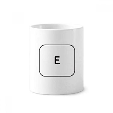 Imagem de Suporte de caneta com símbolo de teclado E escova de dentes caneca, suporte de cerâmica