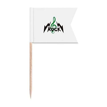 Imagem de Rock Roll High Notes Bandeira de palito de dente intensa marcação de rotulagem para bolo de festa, comida de queijo