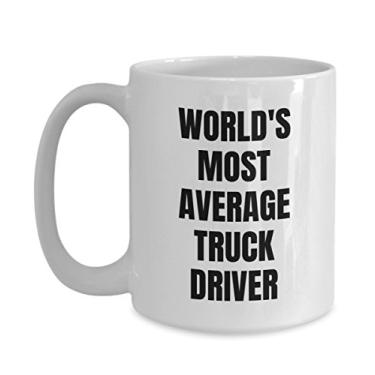 Imagem de Caneca de motorista de caminhão - Caneca de café - O motorista de caminhão mais médio do mundo - Presentes de motorista de caminhão