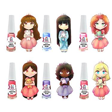Imagem de Kit com 6 Esmaltes Infantil a Base de Água Amusant Coleção Princesinhas