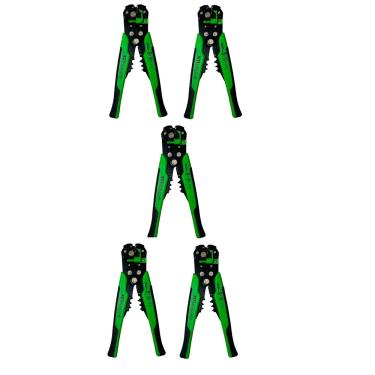 Imagem de Kit 5 Peças Alicate Decapador Cortador E Crimpador De Fios E Cabos 0,5 A 6,0mm² - Verde com Preto