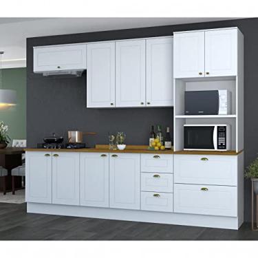 Imagem de Cozinha Completa 5 Peças 10 Portas 4 Gavetas Emily Espresso Móveis Branco Hp