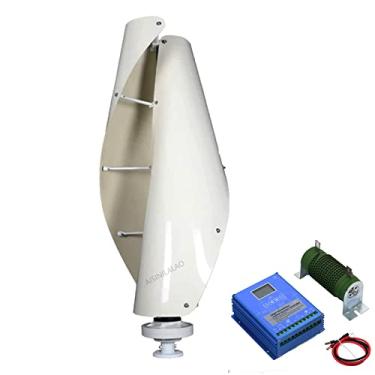 Imagem de AISINILALAO Turbina eólica em espiral vertical de 12000W, turbina eólica de 12V 24V de 48V com turbina eólica de carga MPPT com turbina eólica vertical, branca,48v