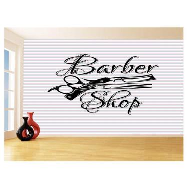 Imagem de Papel De Parede 3D Barbearia Barber Shop Logo 3,5M Brb16