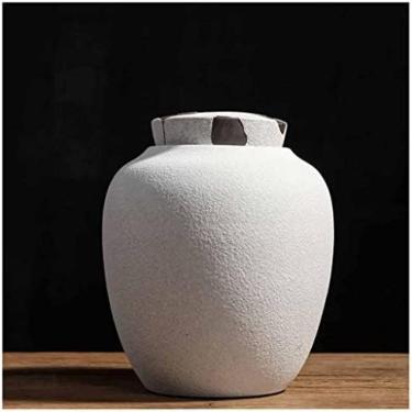 Imagem de Grande Urna De Cremação Para Animais De Estimação Cinzas, Estilo Retro Capacidade De Água 2L Urnas Funerárias Adequadas Para Cães Grandes Como Golden Retrievers 16x16x19cm,Branco,Hilarious123