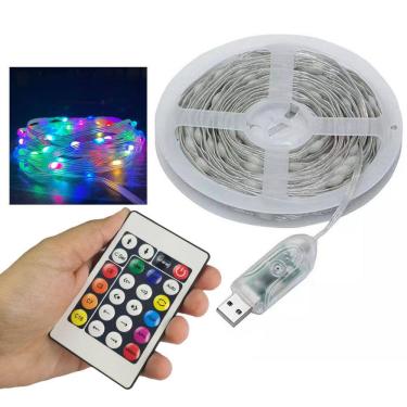 Imagem de Fita Led Aplicativo App 5 Metros Celular Controle Cores RGB IP68 Decoraçao Natal Sanca Gesso Festa Sala Quarto Escadas Casa