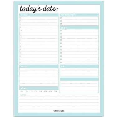 Imagem de Bloco de notas com agenda diária para fazer, Teal Blue