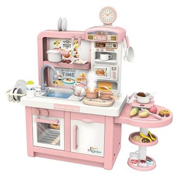 Imagem de Replay Kids Cozinha Infantil Completa Forno e Fogão Grande Interativa Com Som, Luz, Fumaça e Torneira com Água Master Cook Rosa