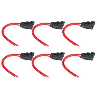 Imagem de Suporte de Fusível Automático, Suporte de Fusível Em Linha 12awg de 6 Peças, Fusível de Lâmina 30a à Prova d'água Ip66 para Carro de Barco, Suportes de Fusíveis de Amplificador
