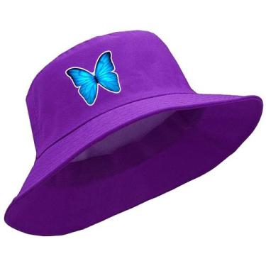 Imagem de Boné Chapéu Unissex Cata Borboleta Azul Ovo Bucket Hat Varias Cores -