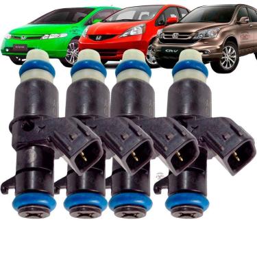Imagem de Kit 4 Bicos Injetor Honda Civic 1.8 Fit Crv Ye25Aas9 9 Furos