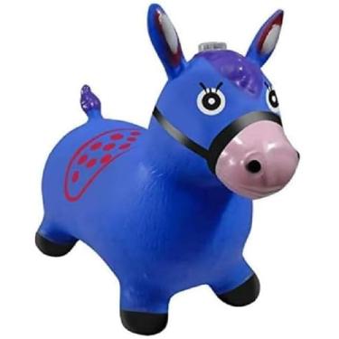 Imagem de Cavalinho Upa Upa Musical Pula Pula Grande Com Luz E Sons De Cavalo (AZUL)