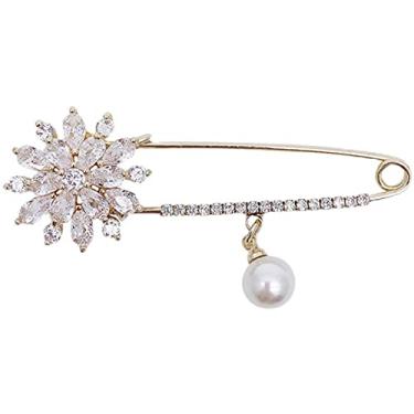 Imagem de Broche de floco de neve de cristal, suéter, clipe de xale, pérola, strass, lapela decorativa, alfinete, casacos, calças, saia, cintura, broches, alfinetes, joias delicadas, presentes para mulheres,