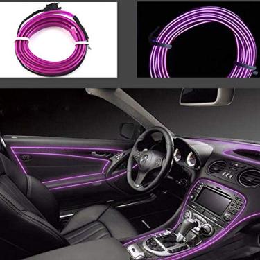 Imagem de ABALDI Tubo de luz neon USB de 2 m / 1,8 m El Wire Fita de luz flexível LED para carros DC 5V luz eletroluminescente estroboscópica brilhante luzes neon (roxo)