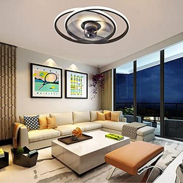 Imagem de Luz de teto da sala de estar com ventilador Ventiladores de teto LED reguláveis silenciosos com lâmpadas e controle remoto Ventilador de teto ultrafino moderno para quarto com luzes Velocida