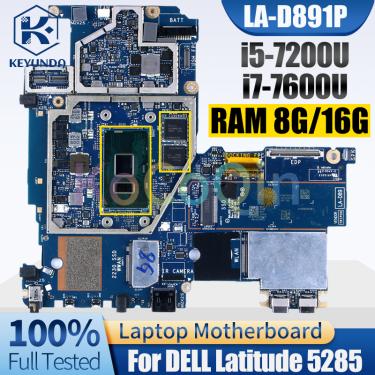 Imagem de Placa-mãe portátil para Dell  Latitude 5285  Notebook Mainboard  i5-7200U  i7-7600U  RAM 8G  16G