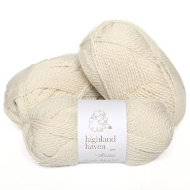 Imagem de Highland Haven – Conjunto de 3 novelos de lã 100% Highland Haven (150 gramas) Peso DK – originário diretamente do Peru – Celestial macio e perfeito para tricô e crochê (DK, Marfim)