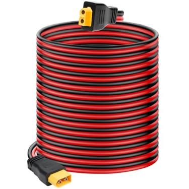 Imagem de Ansoufien Cabo de extensão XT60 10AWG XT60, cabo XT60 com conector macho para fêmea para estação de energia portátil, painel solar, bateria RC