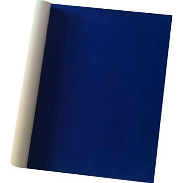 Imagem de Forro de papel de contato de veludo autoadesivo para gaveta de joias 17,7" x 117" tecido de artesanato descasque e coque, forro de veludo macio para gaveta faça você mesmo, Azul, 1