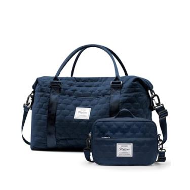 Imagem de Bolsa esportiva feminina para academia de fim de semana azul linda bolsa de viagem com bolsa de higiene bolsa de mão bolsa noturna com bolso molhado bolsa hospitalar para trabalho de parto e parto,