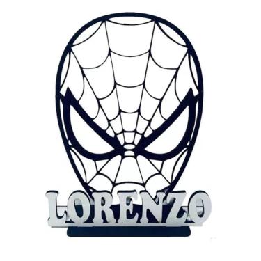 Imagem de 15 Centro De Mesa Homem Aranha- Spider Man Em Mdf Preto