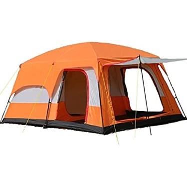 Imagem de Barraca de acampamento ao ar livre, barraca automática para 4-6 pessoas, dois quartos, sombra à prova d'água, instalação instantânea, barraca doméstica com bolsa de transporte, adequada par