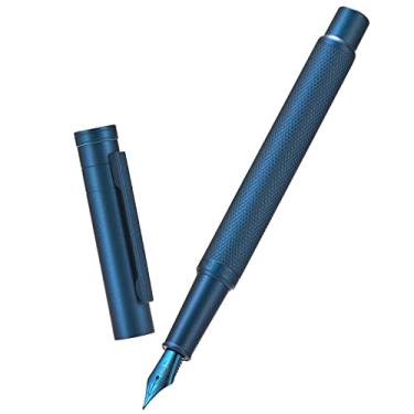 Imagem de Hongdian Caneta Tinteiro Floresta Azul Escuro Ponta Fina, Dark Blue Fine Fountain Pen Design Clássico com Conversor e Conjunto de Estojo para Canetas de Metal