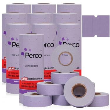 Imagem de Perco Etiquetas de lavanda de 2 linhas – 10 mangas, 60.000 etiquetas de preço em branco para armas Perco de 2 linhas de preço e data